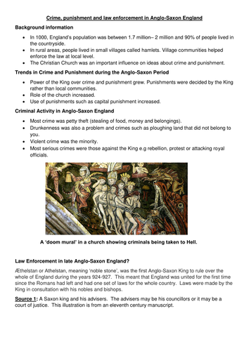 Crime and Punishment - Edexcel 9-1 History GCSE - Anglo-Saxon Crime and Punishment-Lesson 2