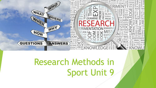 Unit 9 Research Methods Btec Level 3 Sport Teaching Resources