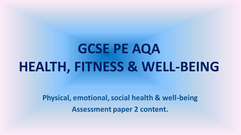 AQA GCSE PE (9-1) Health, fitness and well-being lesson ...