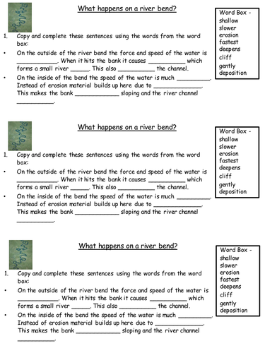 Erosional and Depositional Landforms - Rivers