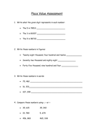 Place value workbook image