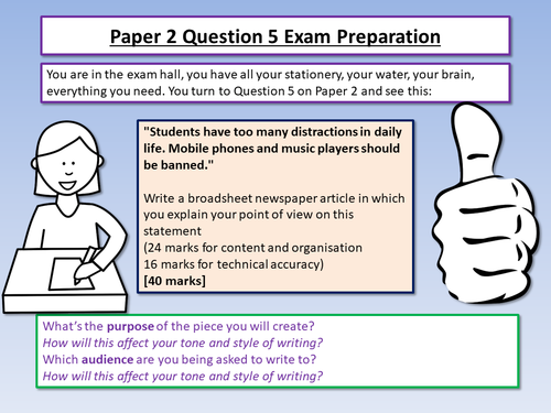 Aqa English Language Paper 2 Exam Preparation Teaching Resources