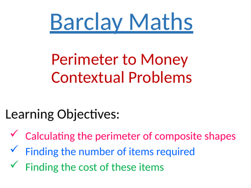Perimeter to Money Contextual Problems