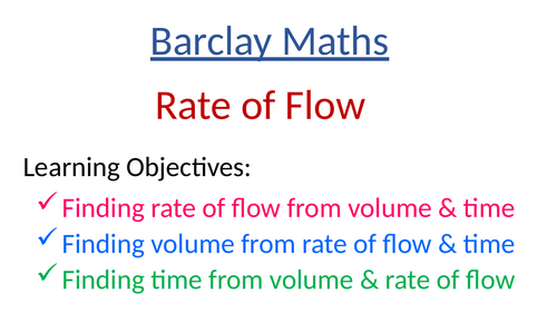 Rate of Flow