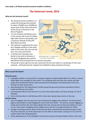 somerset floods geography case study