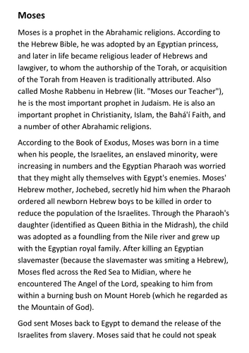 Moses Handout