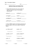 KS4 Worksheet: Significant figures and standard form | Teaching Resources