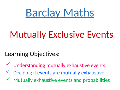 Mutually exclusive events