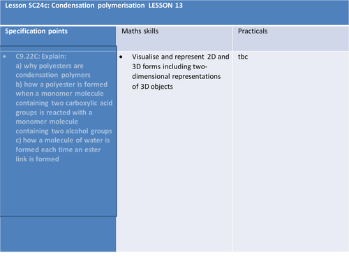 Edexcel 9-1 TOPIC 9 Sc24c Condensation polymerisation HIGHER ONLY SEPARATE or TRIPLE PAPER 2