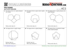 Angles In Polygons Challenges Part 1