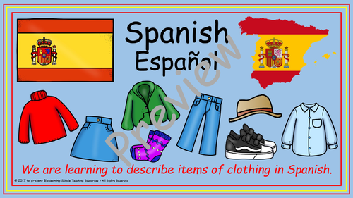 Spanish lesson and resources : Clothing / La Ropa