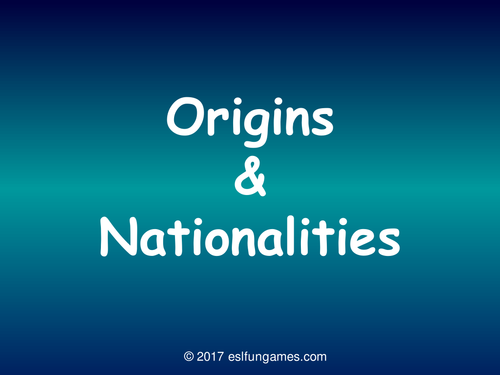 Origins-Nationalities PowerPoint Slideshow | Teaching Resources