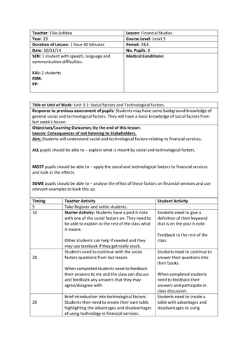 Year 13 Finance - PESTLE | Teaching Resources