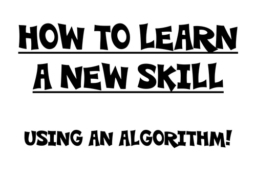 Algorithm for Learning display | Teaching Resources
