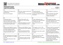 Percentages (GCSE Topic Review) by Maths4Everyone - Teaching Resources