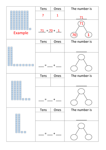 place value worksheet aimed at year 2 maths no problem chapter 1