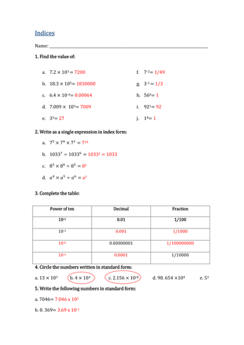 indices-powers-worksheet-with-answer-key-year-8-teaching-resources