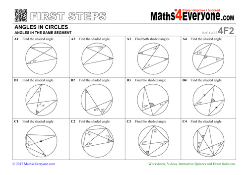 Circle Theorems (Worksheets with Answers) | Teaching Resources