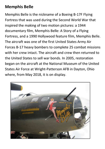 Memphis Belle Handout