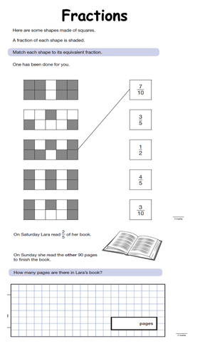 KS2 Fraction Assessment Questions | Teaching Resources