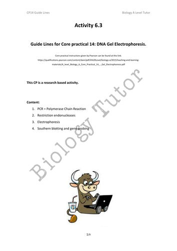 Guide Lines for Core Practical 14 - Activity  | Teaching Resources