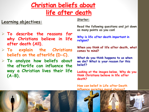 GCSE Christian beliefs about life after death and Christian Funerals ...