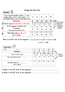 Finding the Nth Term worksheet | Teaching Resources