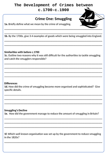 GCSE History Edexcel: Crime & Punishment 1700-1900: Smuggling, poaching ...