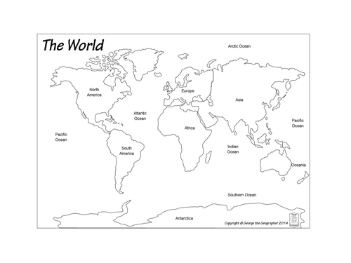 Hot and Cold parts of the world: Continents and Oceans- KS1 Geography ...