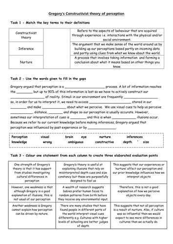 Gregory's constructivist theory AQA GCSE NEW SPEC