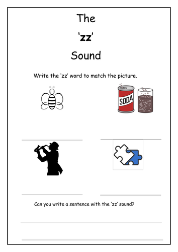 Phonics: zz sound worksheet | Teaching Resources