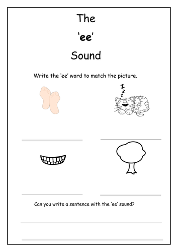 Phonics: ee sound worksheet | Teaching Resources