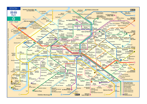 Paris Metro map and questions | Teaching Resources