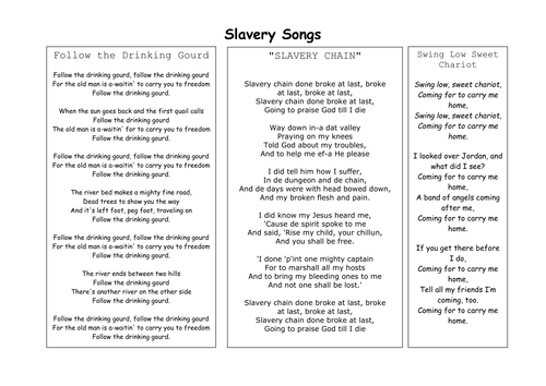 Slave Songs Resistance Teaching Resources