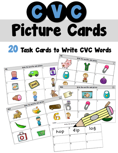 CVC Picture Cards for a Writing Center | Teaching Resources