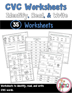 CVC Worksheets to Identify, Read, and Write | Teaching Resources
