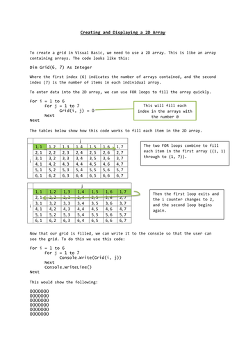 GCSE Programming Four in a row 2D arrays project | Teaching Resources