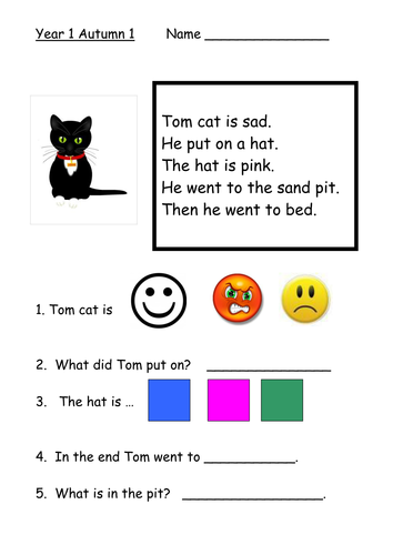 Year 1 Reading Comprehension Worksheets Free Printable