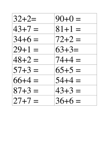 Year 1 Bundle Adding one digit to two digit numbers | Teaching Resources