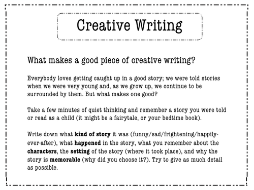 Key Stage 3 Creative Writing | Teaching Resources