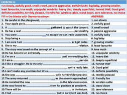 oxymoron worksheets with answers teaching resources