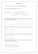 9-1 GCSE Break Even Analysis | Teaching Resources