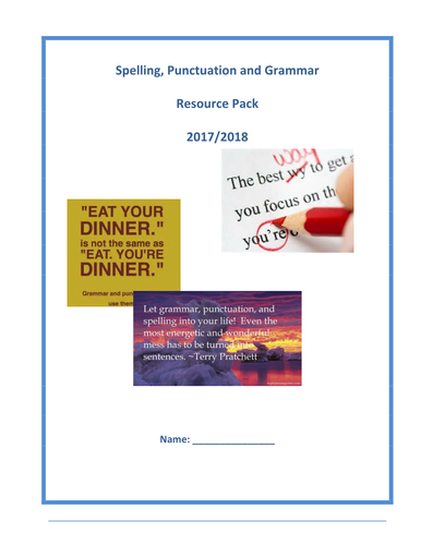 Spag Lessons English Language Skills Teaching Resources