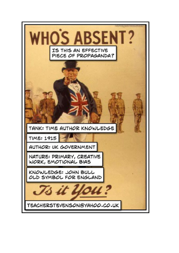 WWI Propaganda & John Bull Worksheet