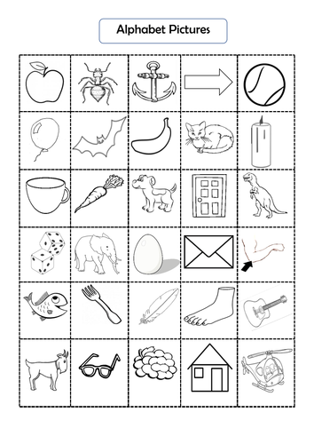 Alphabet Cut/Paste Activities and Pictures, Upper/Lower Letters, Plain