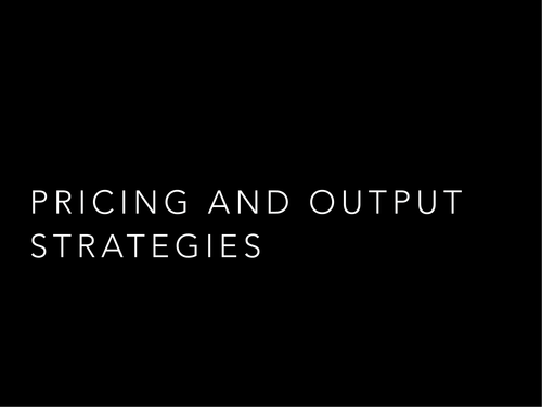 IGCSE Economics - Pricing strategies