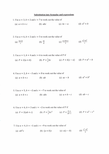 substitution-worksheet-teaching-resources