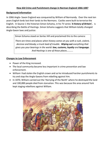 Crime and Punishment -Edexcel 9-1- 1000-1500- Lesson 3- Norman England