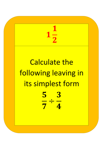 Treasure Hunt- dividing fractions | Teaching Resources