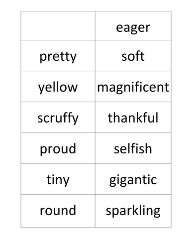 Printable nouns, verbs and adjectives | Teaching Resources